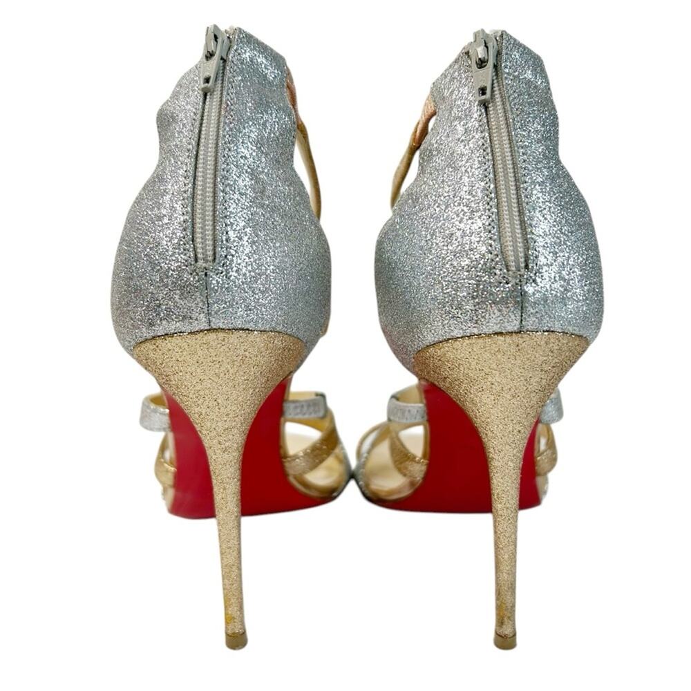 CHRISTIAN LOUBOUTIN Mariniere Glitter Strappy Heeled Sandals - Picture 3 of 13